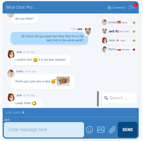 Wise chat pro élő chat ablak